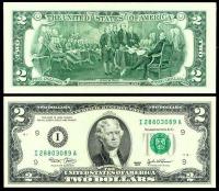 Продам банкноты номиналом в 2 доллара. Два доллара - легендарная банкнота США