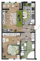 Двухкомнатная квартира 63 м² на 3 этаже 10 этажного дома цена 2 871 000 руб.
